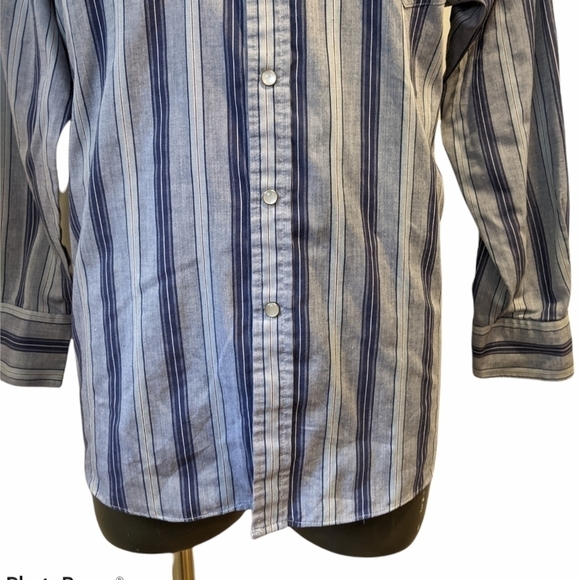 Knightsbridge blue striped western shirt XL - Picture 3 of 7